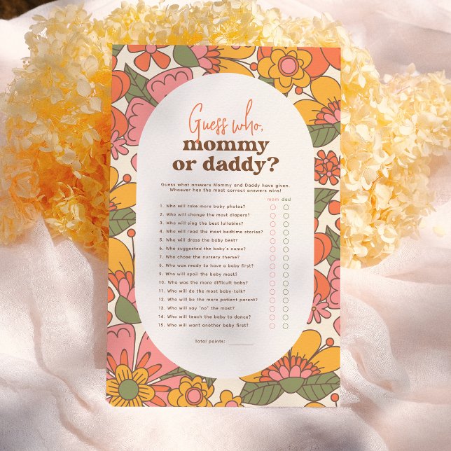 Gissa vem | Groovy Retro Blommor Boho Bebis Shower (Skapare uppladdad)