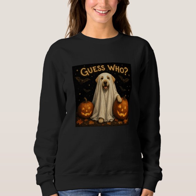 Gissa vem? Halloweendesign med Labradorghosthund T Shirt (Framsida)