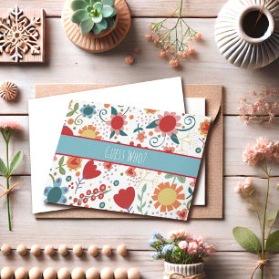 Gissa vem Inspirief Colorful Blommigt Notecard Kort