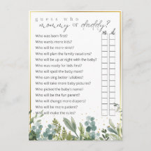 Gissa vem Mamma eller Pappa Baby djur Baby Shower