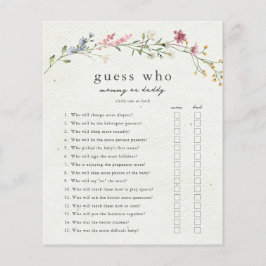 Gissa vem Mamma eller pappa Baby Shower-spel