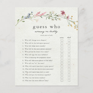 Gissa vem Mamma eller pappa Baby Shower-spel