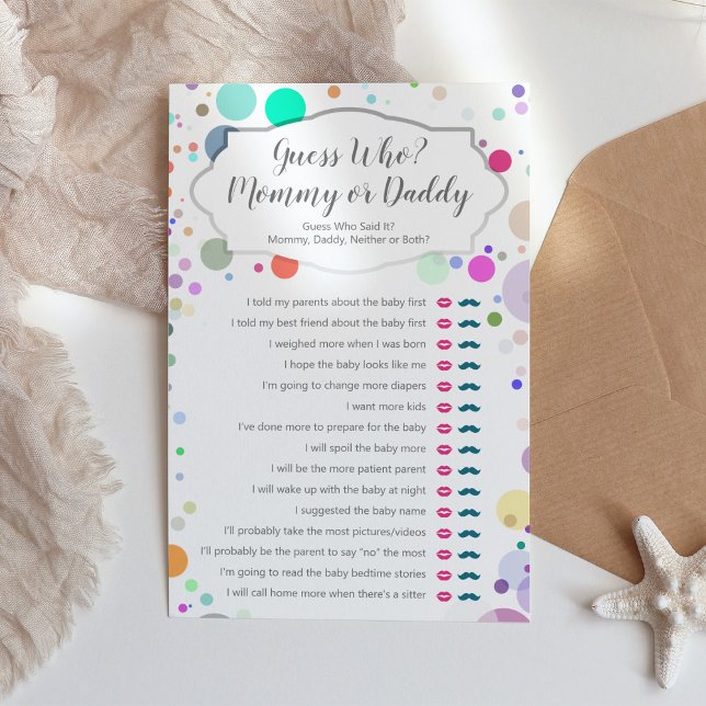 Gissa vem Mamma eller pappa Baby Shower-spel (Skapare uppladdad)
