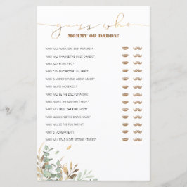 Gissa vem Mamma eller pappa Baby Shower-spel