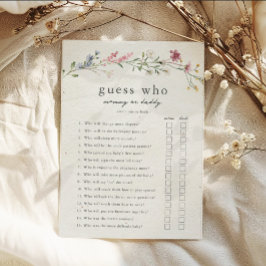 Gissa vem Mamma eller pappa Baby Shower-spel Inbjudningar