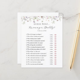 Gissa vem Mamma eller pappa Baby Shower-spelkort