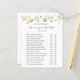 Gissa vem Mamma eller pappa Baby Shower-spelkort