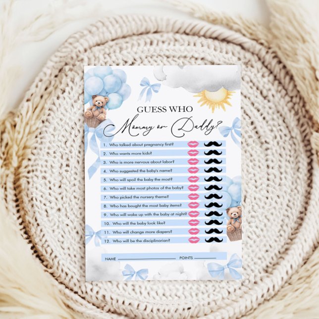 Gissa vem, Mamma eller pappa... Bear Baby Shower G (Skapare uppladdad)