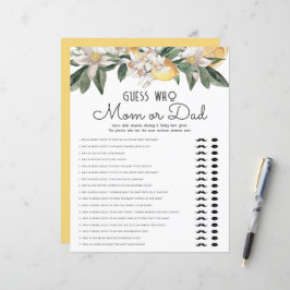 Gissa vem Mamma eller Pappa Citrus Baby Shower för