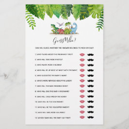 Gissa vem Mamma eller Pappa? Dinosaur Baby Shower-