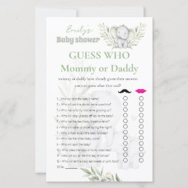 Gissa Vem? Mamma eller Pappa Flickas Babyshowerlek