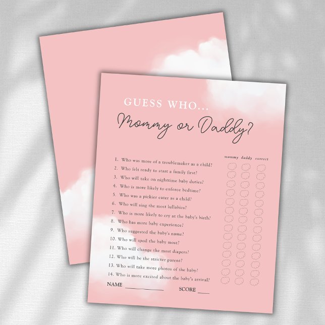 Gissa vem Mamma eller pappa Girl Baby Shower Game (Skapare uppladdad)