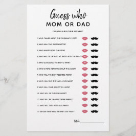 Gissa vem Mamma eller Pappa? Minimalistiskt babyvi