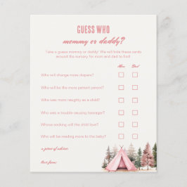 Gissa vem Mamma eller pappa Rosa Camping Game