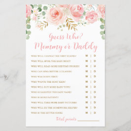 Gissa vem? Mamma- eller pappa-spelkort, babyvisnin