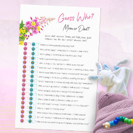 Gissa vem Mamma eller Pappa Wildflower Baby Shower