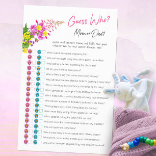 Gissa vem Mamma eller Pappa Wildflower Baby Shower