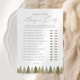 Gissa vem Mamma eller pappa Woodland Baby Shower G Inbjudningar