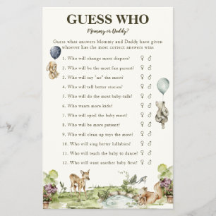 Gissa vem Mamma eller pappa Woodland Game Baby Sho Flygblad