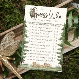 Gissa vem Mamma eller pappa Woodland Game Baby Sho Flygblad