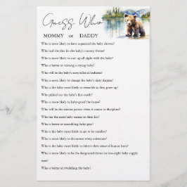 Gissa vem mamma- eller pappbabyduschkort