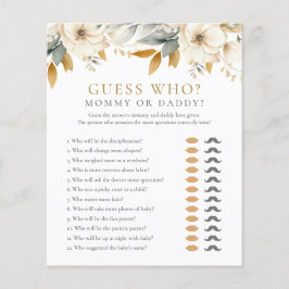 Gissa vem Mamma Pappa Blommigt Baby Shower Game