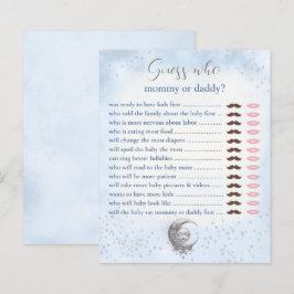 Gissa vem Mamma pappa Blue Måne Baby Shower Game