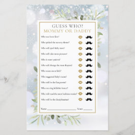 Gissa vem Mamma pappa Winter Baby Shower Game