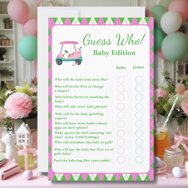 Gissa vem? Mammas & Pappas Bebis Shower Golf Cart  (Skapare uppladdad)
