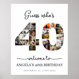Gissa vem som är 40 Photo Collage födelsedagsfest- Poster