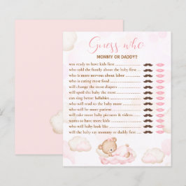 Gissa vem som bär Rosa Baby Shower-spel