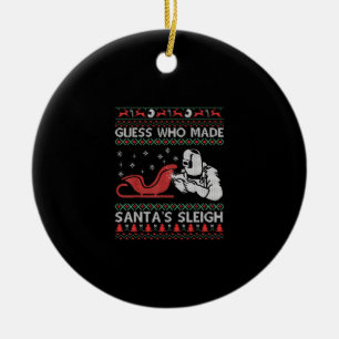 Gissa vem som gjorde julets sleigh Funny Welder G Julgransprydnad Keramik