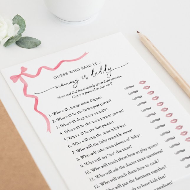 Gissa vem som sa det Mamma eller pappa Baby Shower Inbjudningar (Skapare uppladdad)