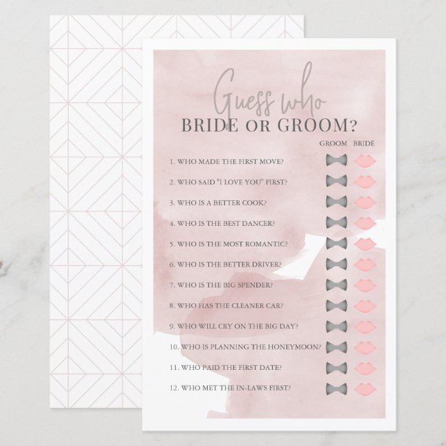 Gissa vem som spelar Möhippa för Rosa eller Groom (Fram/baksida)