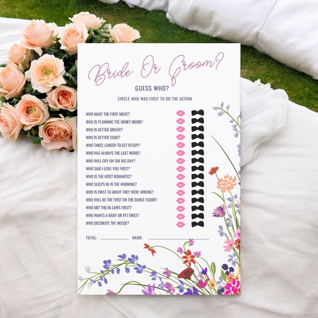 Gissa vem som spelar vildblommor i möhippan (Guess who wildflowers bridal shower game)