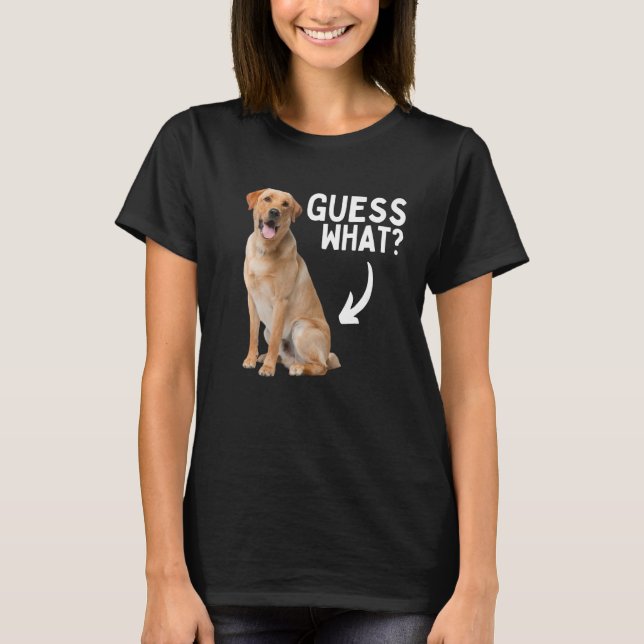 Gissa vilken Gul lab Butt! Funny Labrador Retriev T Shirt (Framsida)