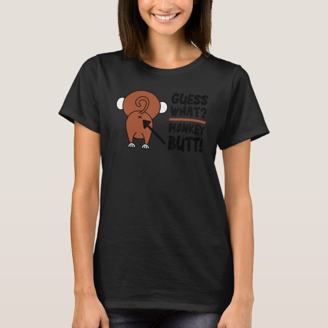 Gissa vilken Monkey Butt Funny Monkey's Butts Monk T Shirt (Framsida)