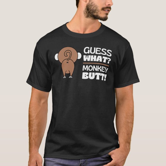 Gissa vilken Monkey Butt Funny Monkey's Butts Monk T Shirt (Framsida)