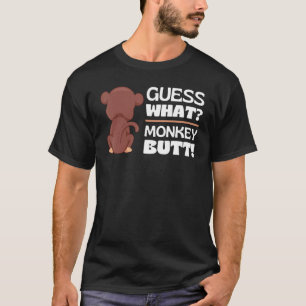 Gissa vilken Monkey Butt-nyckelns Butts Monkey-Jok T Shirt