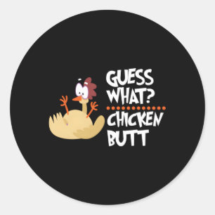 Gissa W Chicken Butt Farm Animal Chick Joke Runt Klistermärke