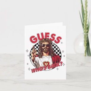 Gissa Whos Back Jesus Funny Påsk Religiösa Manar W Kort