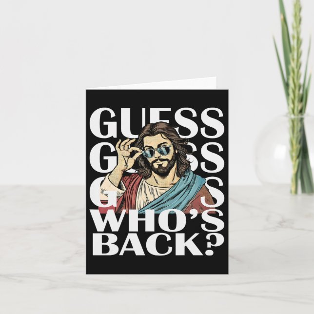 gissa Whos Byck Jesus Påsk Tee Religiösa Catholi Kort (Framsida)