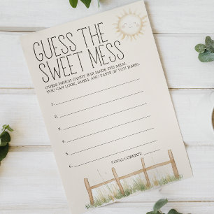 Gissar Söt Mess Baby Shower Lek med Bondgårdsdjur Flygblad