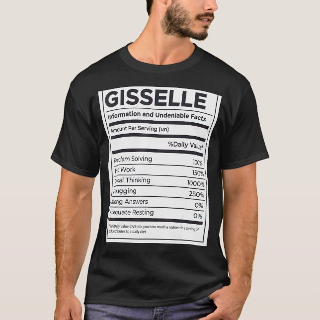 Gisselle Nutrition Information Problem med att lös T Shirt (Framsida)