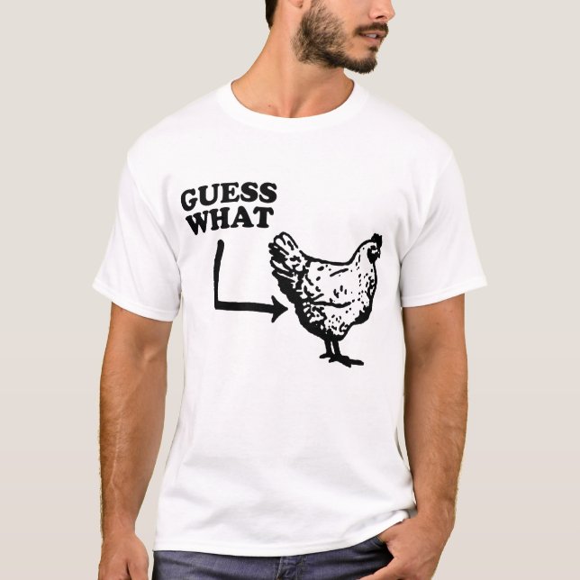 Gissning vilken roliga höna för feg ända t shirt (Framsida)