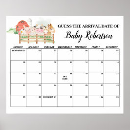 Gissningskalender för förlossningsdatum för baby s poster