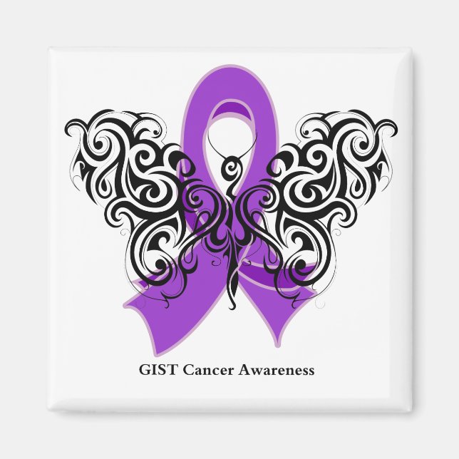 GIST Cancer Tribal Butterfly Ribbon Magnet (Framsidan)