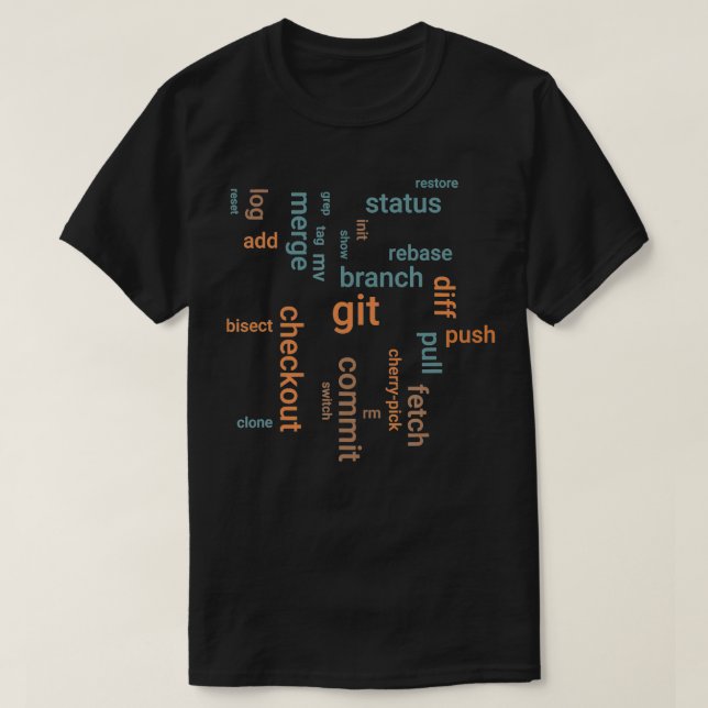 Git-kommandon javascript ingenjör t shirt (Design framsida)