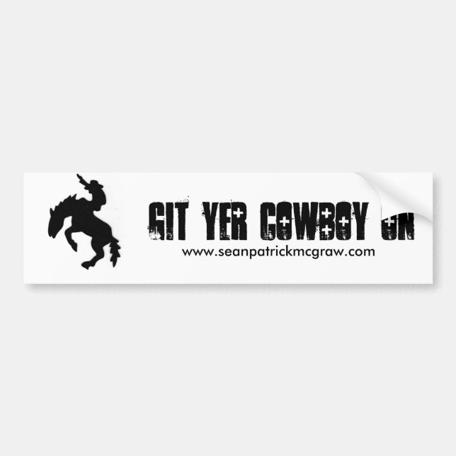 Git Yer-Cowboy på Bildekal (Framsidan)