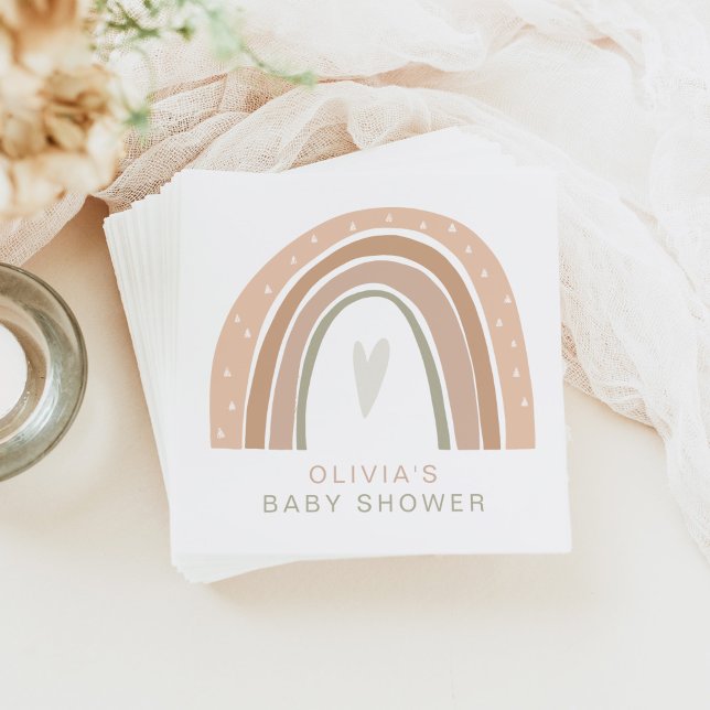 GITA Bohemian Pastel Rainbow Baby Shower Pappersservett (Skapare uppladdad)